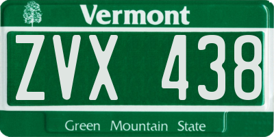 VT license plate ZVX438