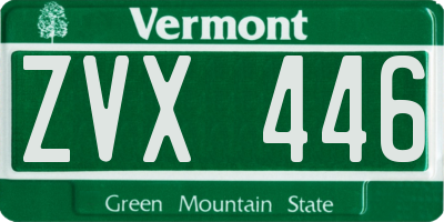 VT license plate ZVX446