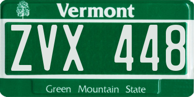 VT license plate ZVX448