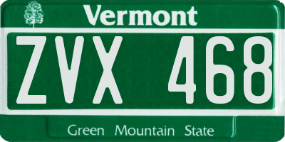 VT license plate ZVX468