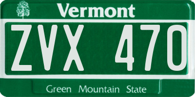 VT license plate ZVX470