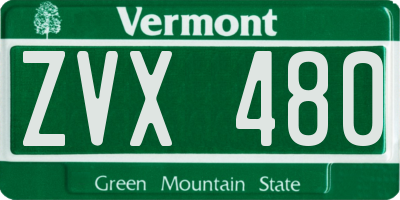 VT license plate ZVX480