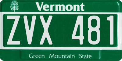 VT license plate ZVX481