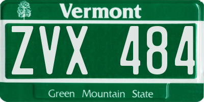 VT license plate ZVX484