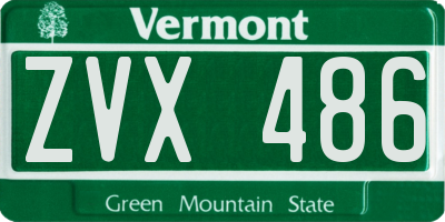 VT license plate ZVX486