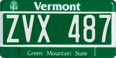 VT license plate ZVX487