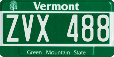 VT license plate ZVX488
