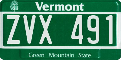 VT license plate ZVX491