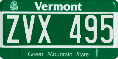 VT license plate ZVX495