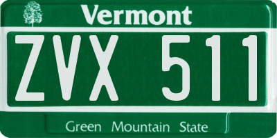 VT license plate ZVX511