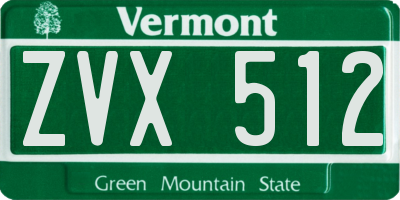 VT license plate ZVX512