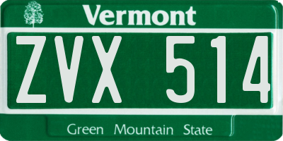 VT license plate ZVX514