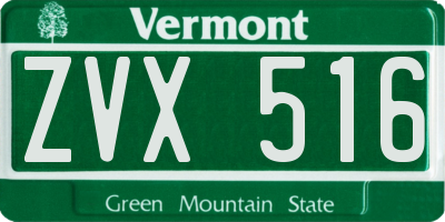 VT license plate ZVX516