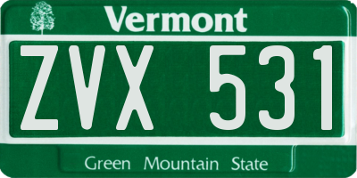 VT license plate ZVX531