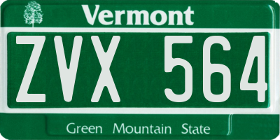 VT license plate ZVX564