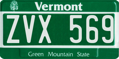 VT license plate ZVX569