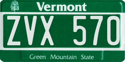 VT license plate ZVX570