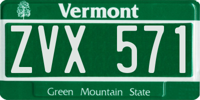 VT license plate ZVX571
