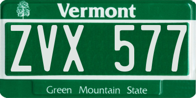 VT license plate ZVX577