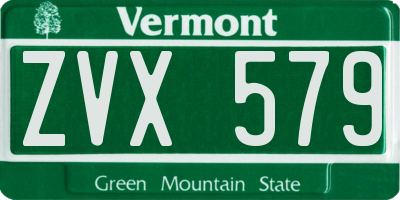 VT license plate ZVX579