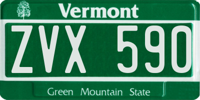 VT license plate ZVX590