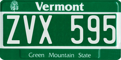 VT license plate ZVX595