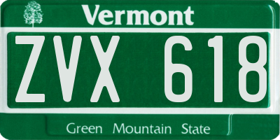 VT license plate ZVX618