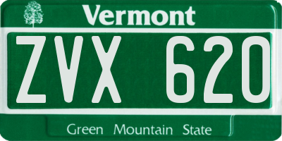 VT license plate ZVX620