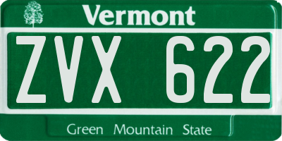VT license plate ZVX622