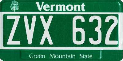 VT license plate ZVX632