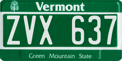 VT license plate ZVX637