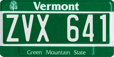 VT license plate ZVX641