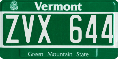 VT license plate ZVX644
