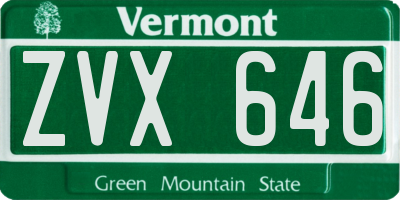 VT license plate ZVX646