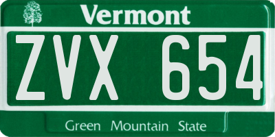 VT license plate ZVX654
