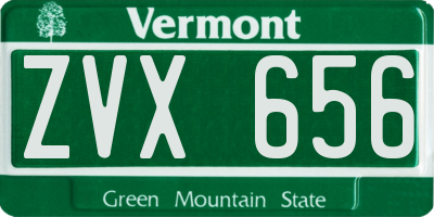 VT license plate ZVX656