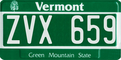 VT license plate ZVX659