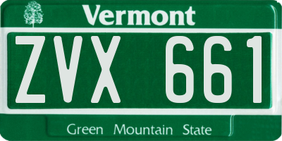 VT license plate ZVX661