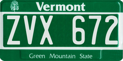 VT license plate ZVX672