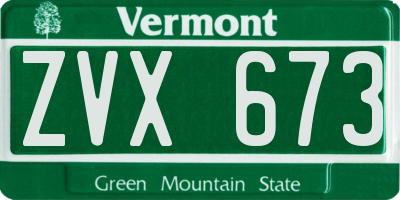 VT license plate ZVX673