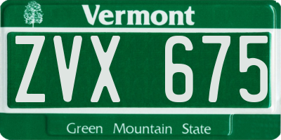 VT license plate ZVX675