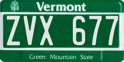VT license plate ZVX677