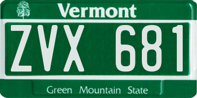 VT license plate ZVX681