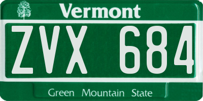 VT license plate ZVX684