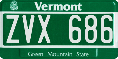 VT license plate ZVX686