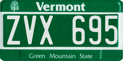VT license plate ZVX695
