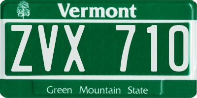 VT license plate ZVX710
