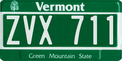 VT license plate ZVX711