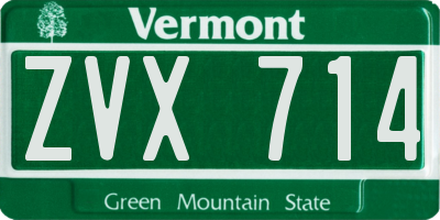 VT license plate ZVX714