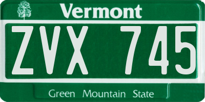 VT license plate ZVX745